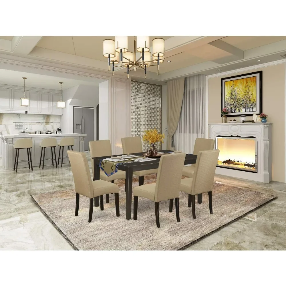 Для приблизительных Капри набор из 7 предметов включает Прямоугольный Обеденный