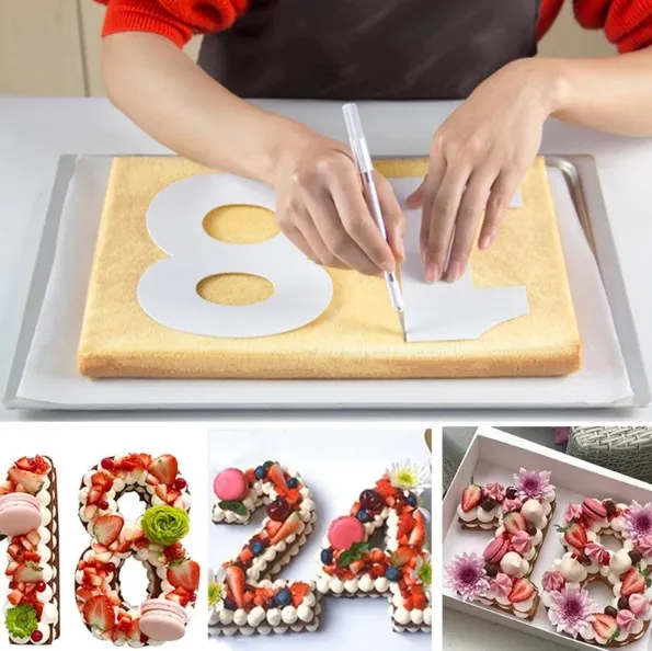 

10 inch PET 0-9 Numbers Cake Mold Set Cake Decorating Tools Confeitaria Maker DIY Birthday Cake Pastry and Bakery Accessories