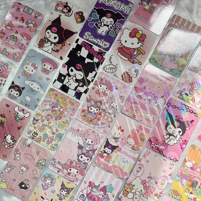 24 шт./набор милые маленькие визитные карточки Sanrio золотистые серебристые