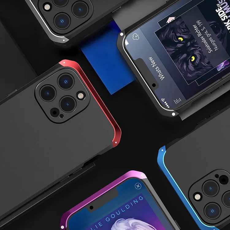 Luxury Shockproof Element Metal Case For Iphone 13 Pro Max Hin Hard Aluminium Alloy Hybrid Plastic Back Cover For Iphone 13 Mini