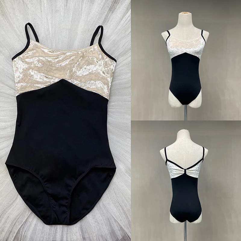 Ballet Dance Leotard Women 2022 New Elegant Velvet Ballet Vest Clothes Lady's Dancing Team Gymnastics Coverall