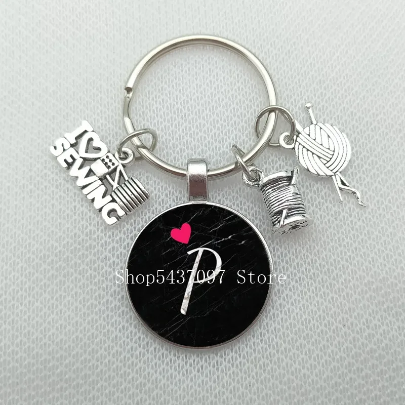 Стеклянный брелок в виде надписи Я люблю вязать брелок-Шарм вязаный с пряжкой