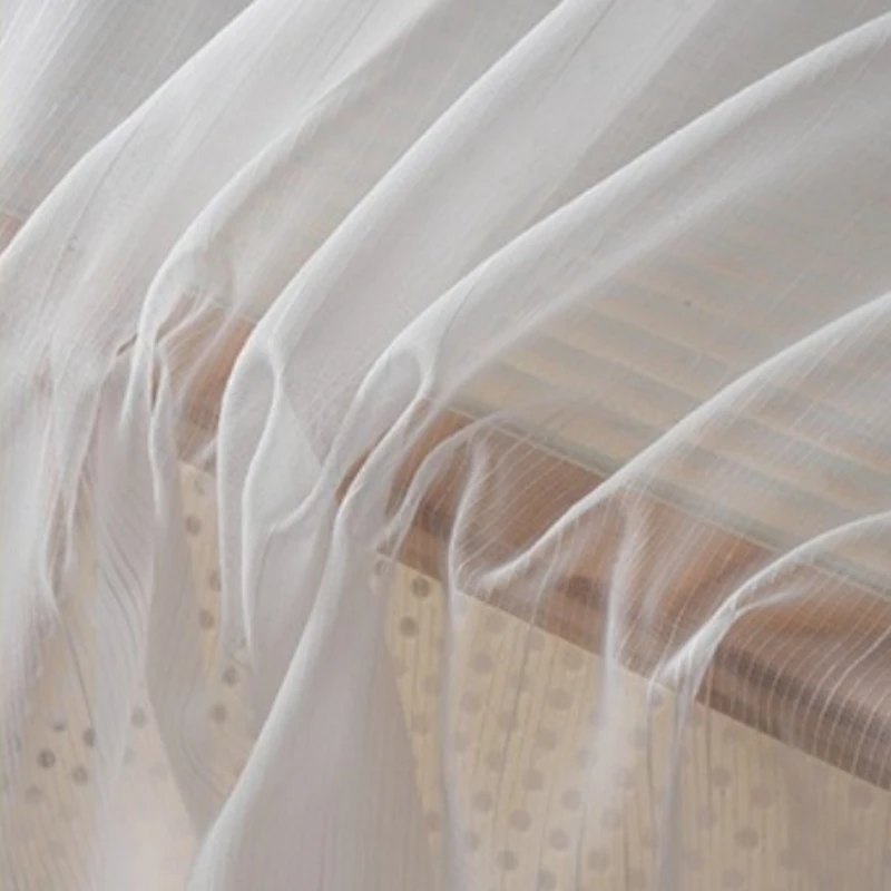 

Прозрачные шторы из полиэстера 100%, белые, вертикальные полоски