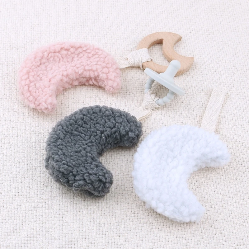 

Pacifier Pendant Dummy Holder Plush Ornament Soft Moon Toy Stroller Hanging-Decorations Infant Pacifier Crib Accessories