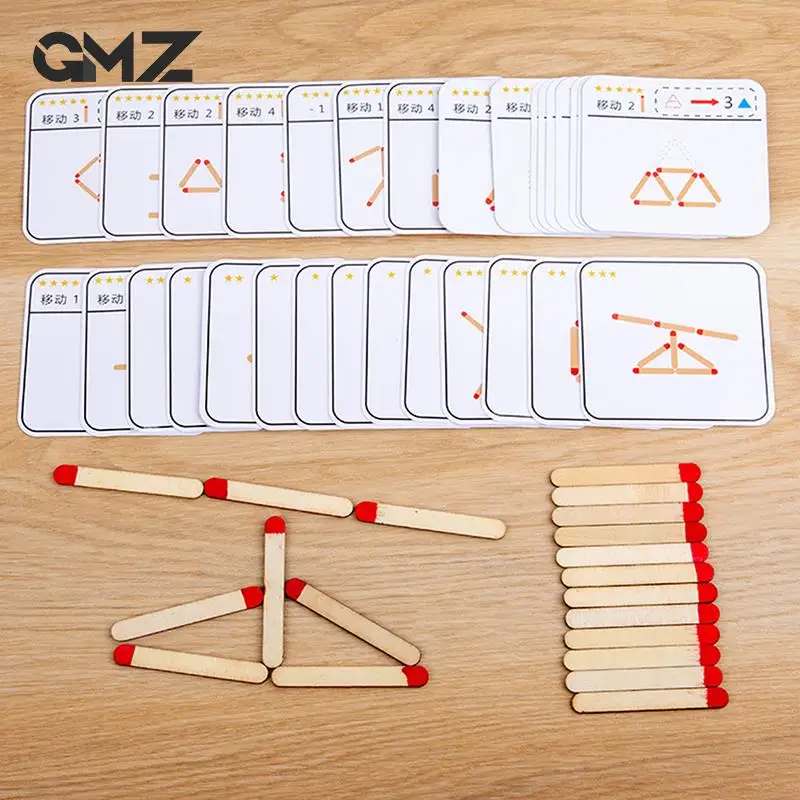 

Problem Solving Math Toys IQ Brain Teaser Puzzles Matchstick Puzzle Games Match Stick Educational Toy For Kids Age 3+