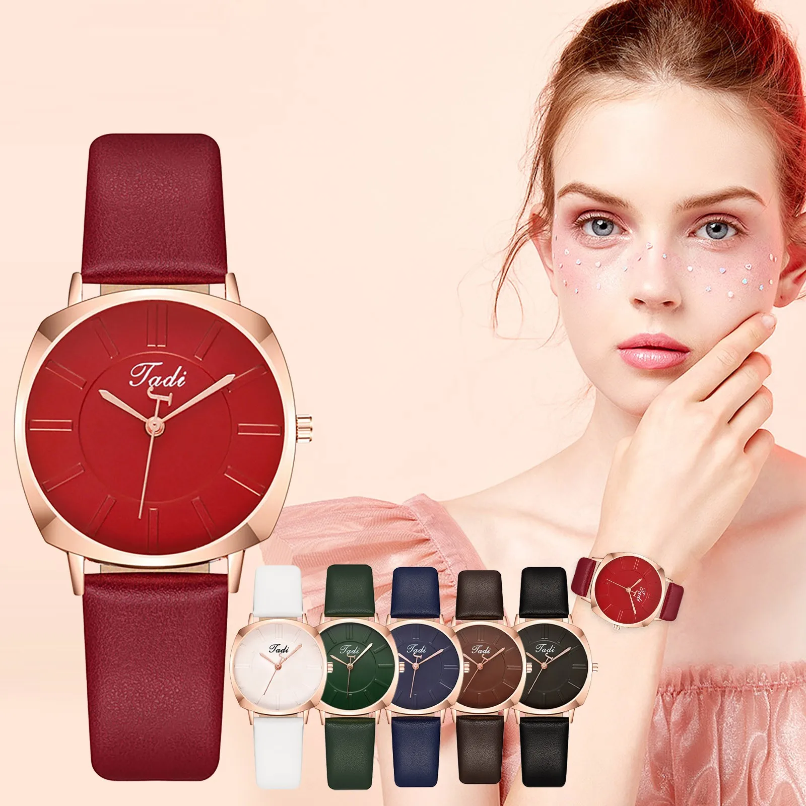 

Многоцветные высококачественные женские наручные часы с кожаным ремешком, винтажные кварцевые наручные часы с браслетом, элегантные женск...