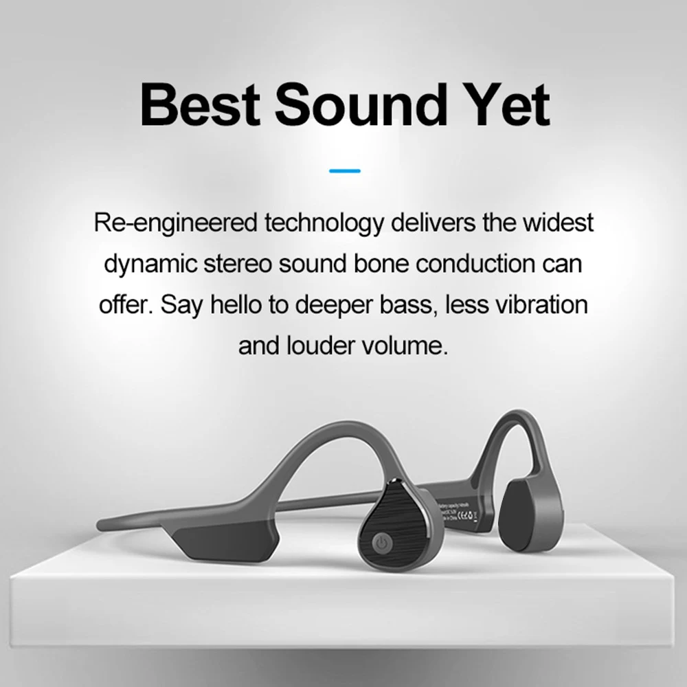 PR09 Bone Conduction Earphones Hands-free Earbuds Wireless Bluetooth Headphones Outdoor Sports WaterProof Headsets With Mic enlarge