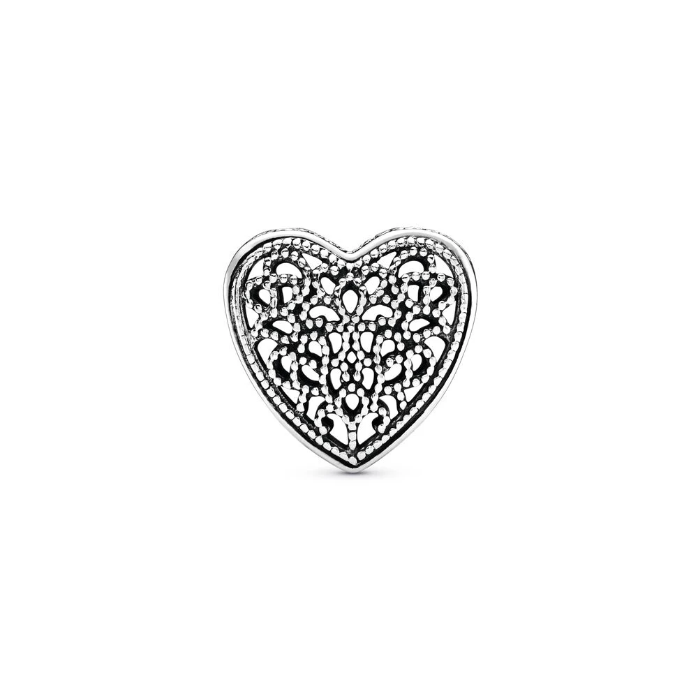 Pandora-Perles breloques coeur Filig123, perles artisanales pour bracelet, bricolage exécutif pour les amoureux et les amis, cadeaux d'anniversaire pour exprimer l'amour
