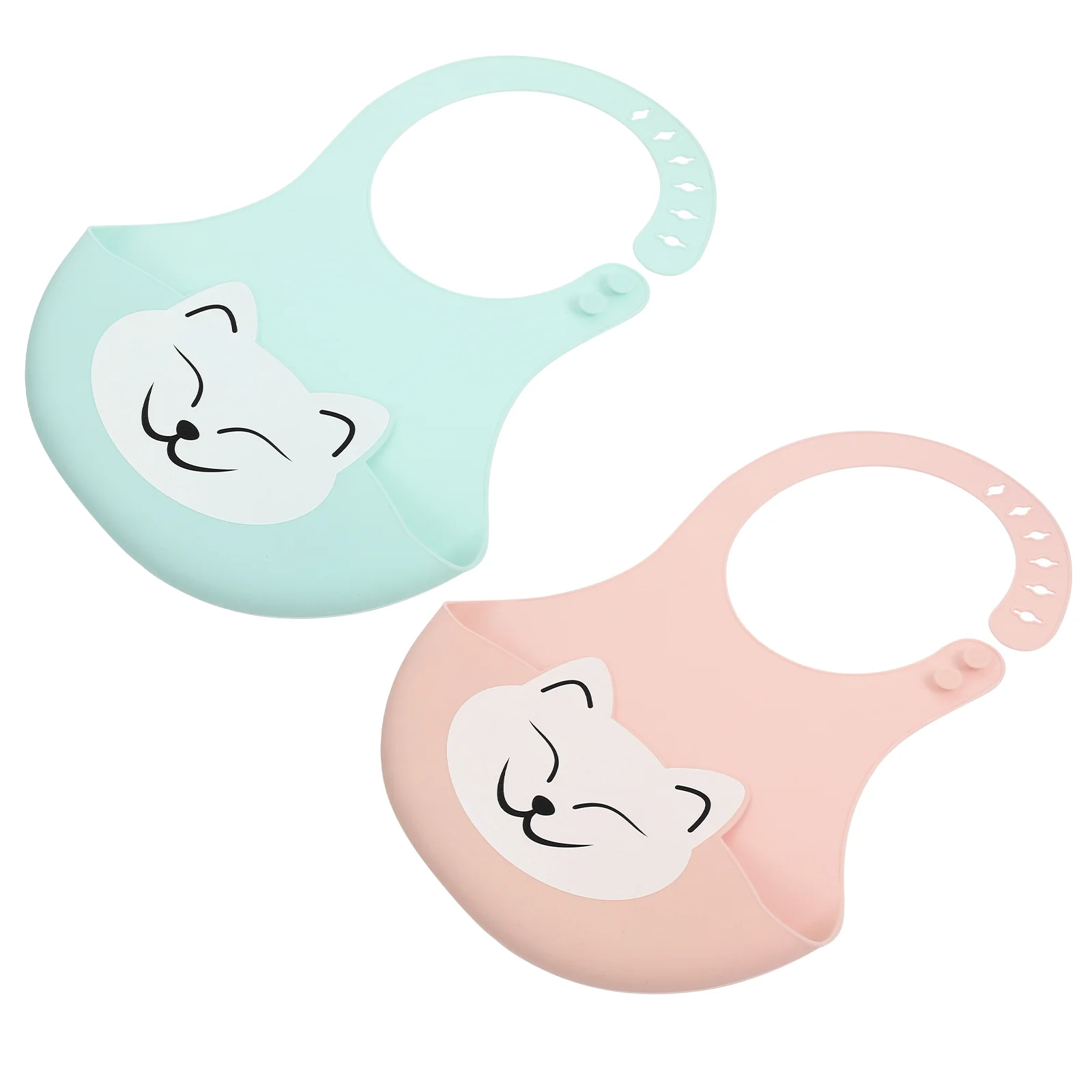 

2 Pcs Cartoon Silicone Infant Bibs Waterproof Bibs for Babies