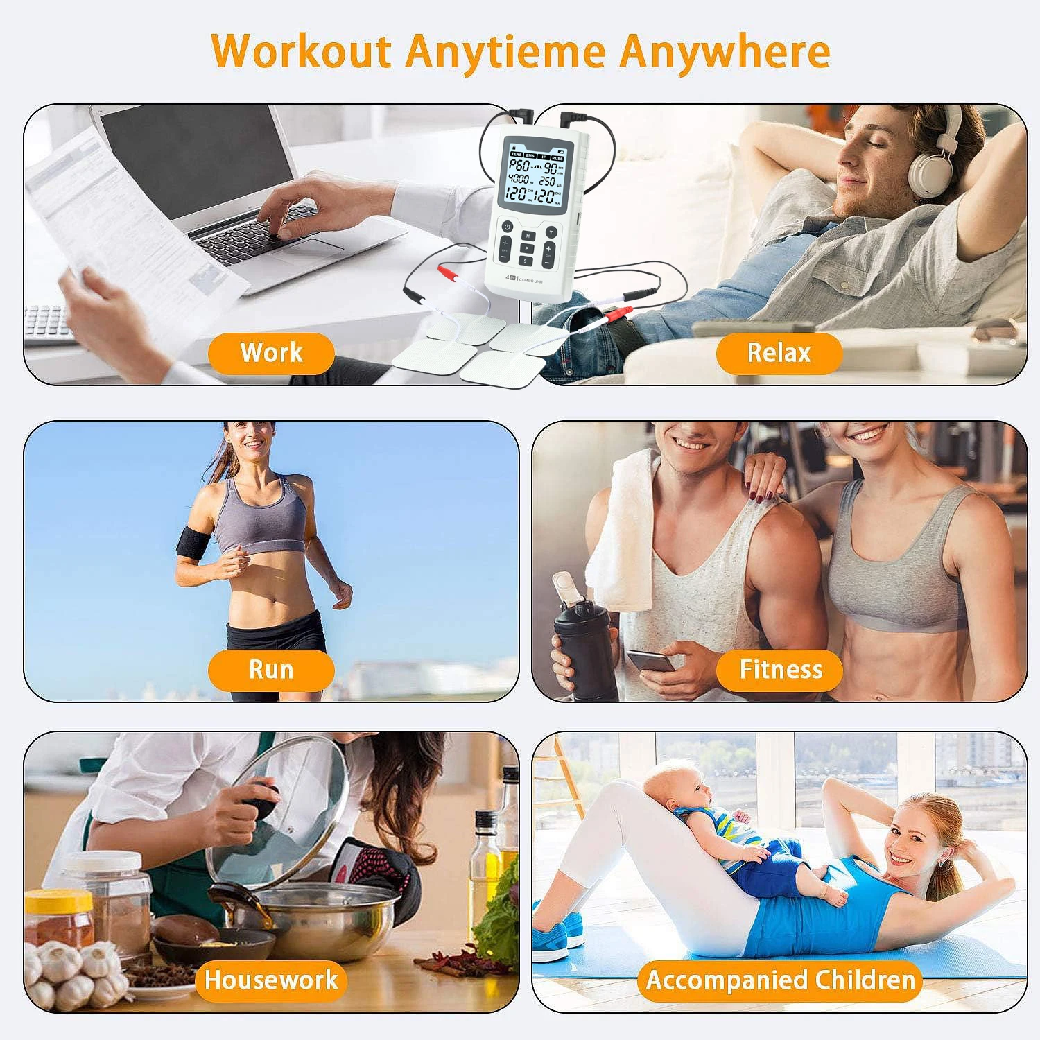 Электрический Стимулятор Мышц 4-в-1 60 Режимов Массажа EMS IFC RUSS