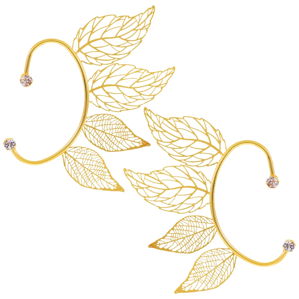 

2 шт., женские серьги-клипсы в виде листьев