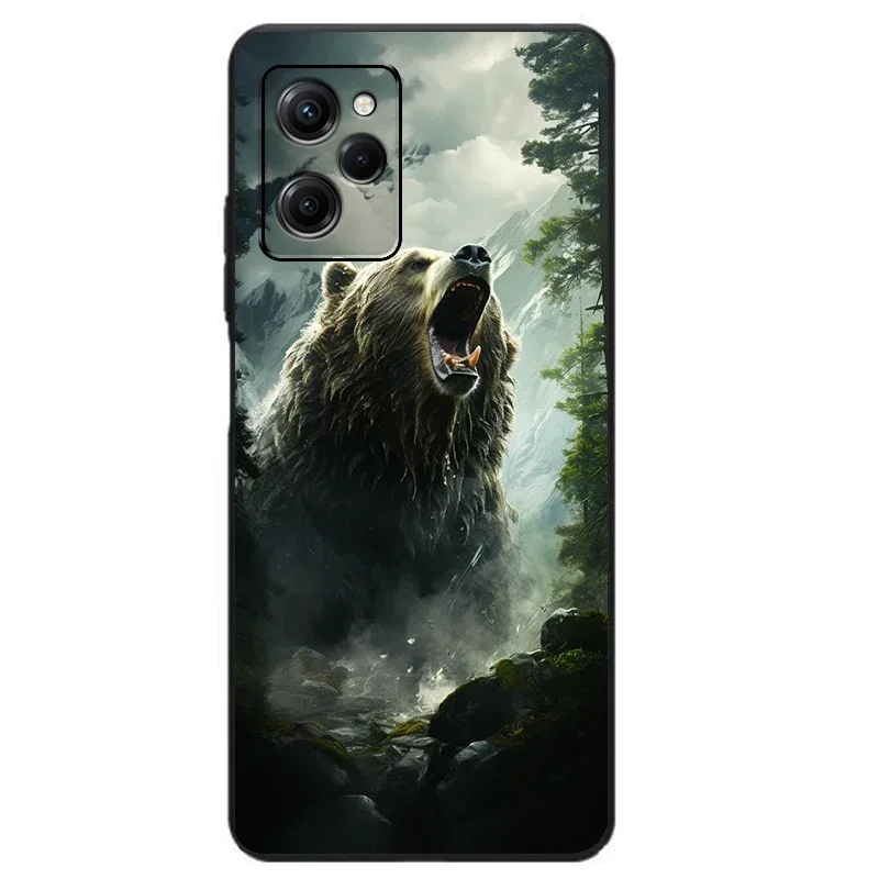 Bear Pattern Case For Oppo A76 A74 A72 A54 A53 A53S A52 A33 A11 A1 Pro A1X 5G A9 A5 2020 K9X Painting Silicone Phone Cover
