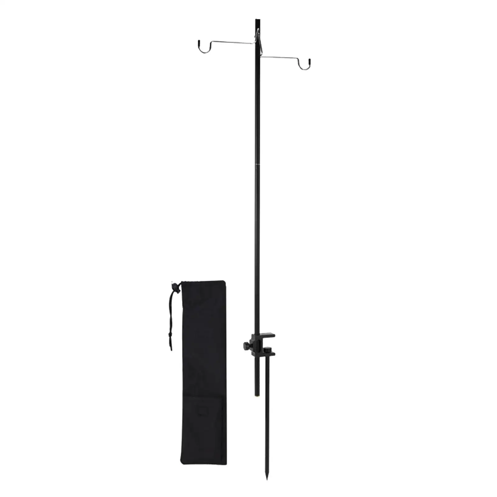 

Camping Lantern Stand Hanging Solar Lights Multifunctional Lights Rack Outdoor Lamp Pole for Patio Backpacking Pathway BBQ