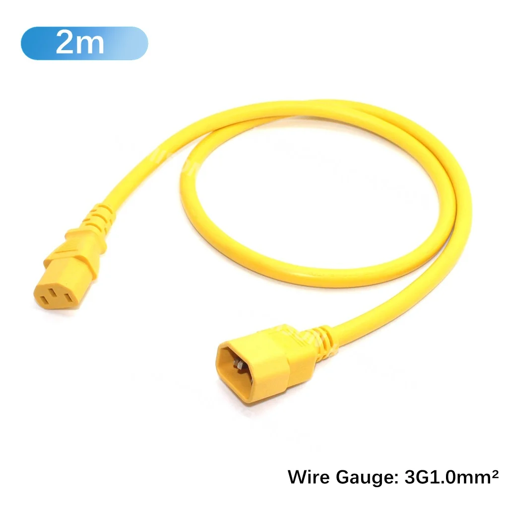 

Кабель-удлинитель IEC320 C14-C13 для PDU/ИБП, 10А 250В, штекер-гнездо, H05VV-F 3G1.0MM 1.5MM, желтый