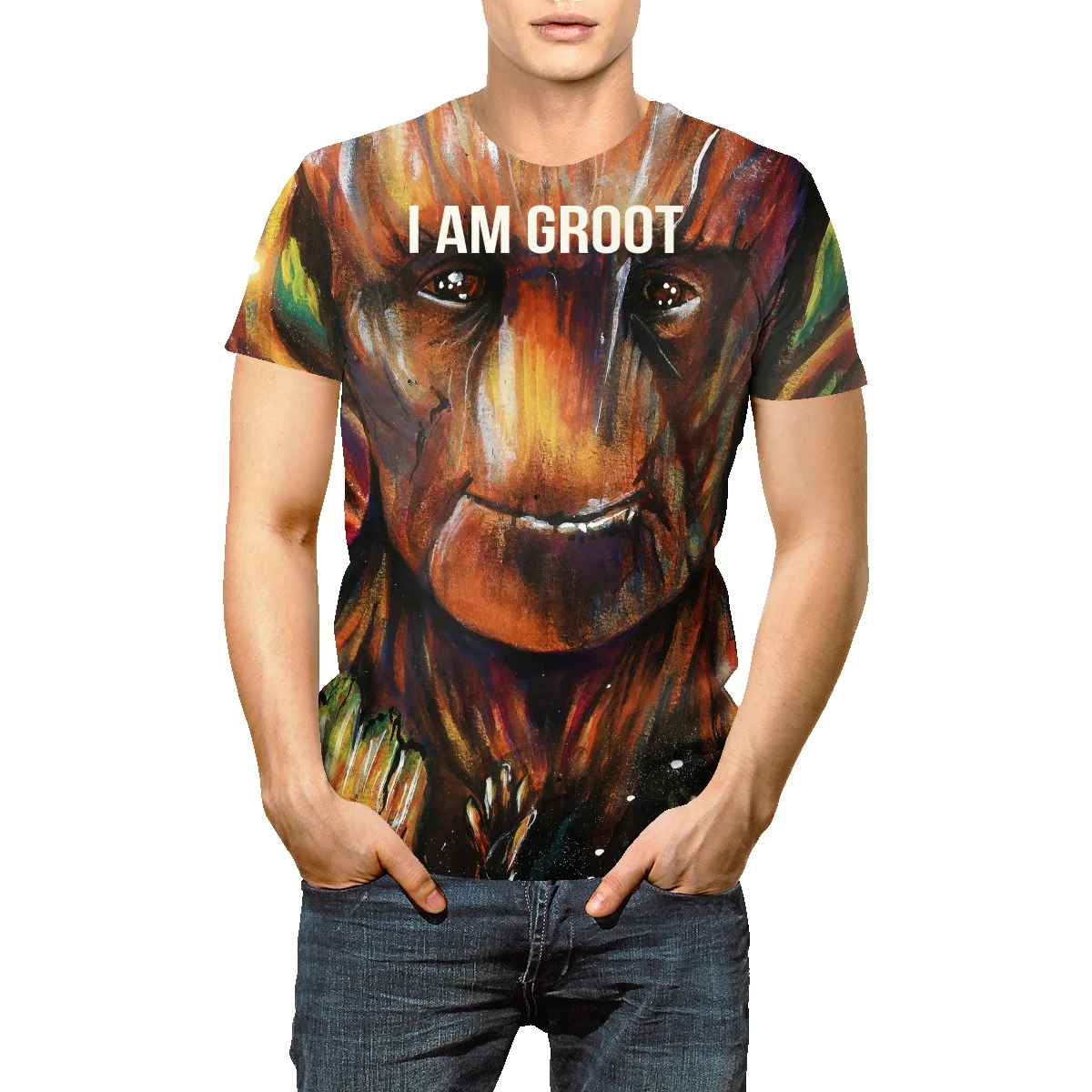 

Футболка мужская с 3D-принтом грута, модная повседневная тенниска с рисунком животного, уличная одежда в стиле Харадзюку, лето