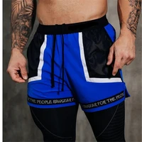 fashion print black patchwork running shorts men gym fitness bodybuilding sweatpants male summer workout training sport shorts