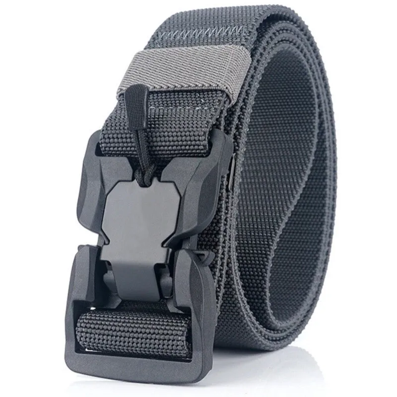Belt Magnetic Buckle Quick Release Elastic Belts Casual Nylon Tooling Outdoor Men's Trousers Belt