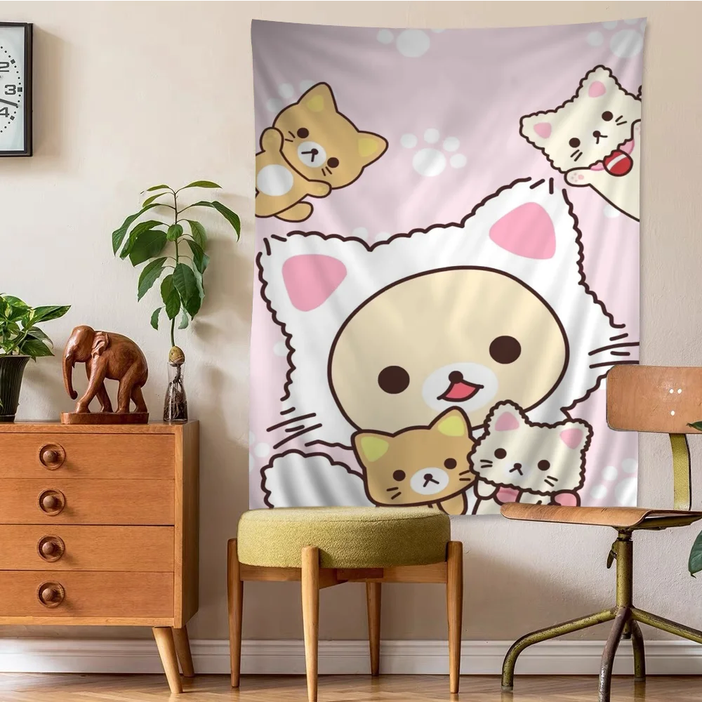 

Милый мультфильм R-Rilakkuma Хиппи Настенные гобелены Богемные настенные гобелены Мандала INS Домашний декор