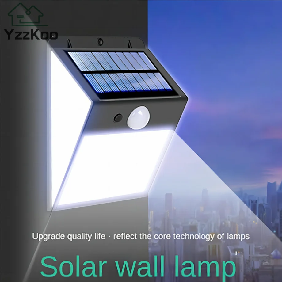 

YzzKoo 158LED PIR Motion Sensor Sunlight control Solar Energy Street Lamp Yard Path Home Garden Solar Power Induction Wall Light