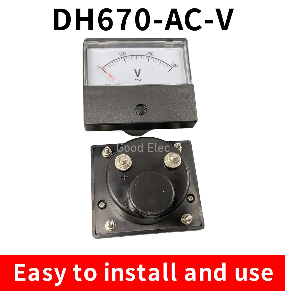DH670 Аналоговый панельный измеритель амперметра тока Механический указатель 1-500 В