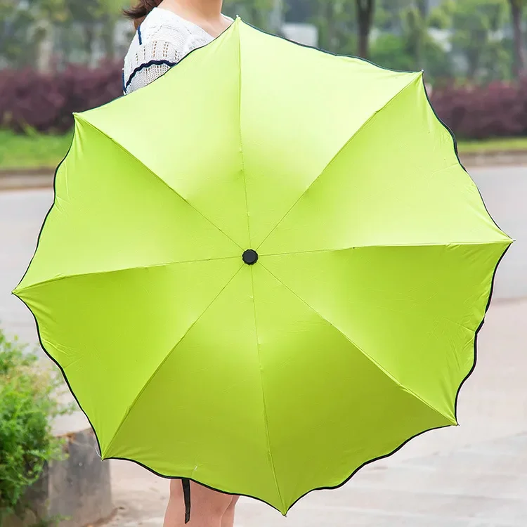 

NEW Creative flowering water umbrella UV sunscreen umbrellas Windproof Three Folding Compact Rain Travel Umbrellas fashion