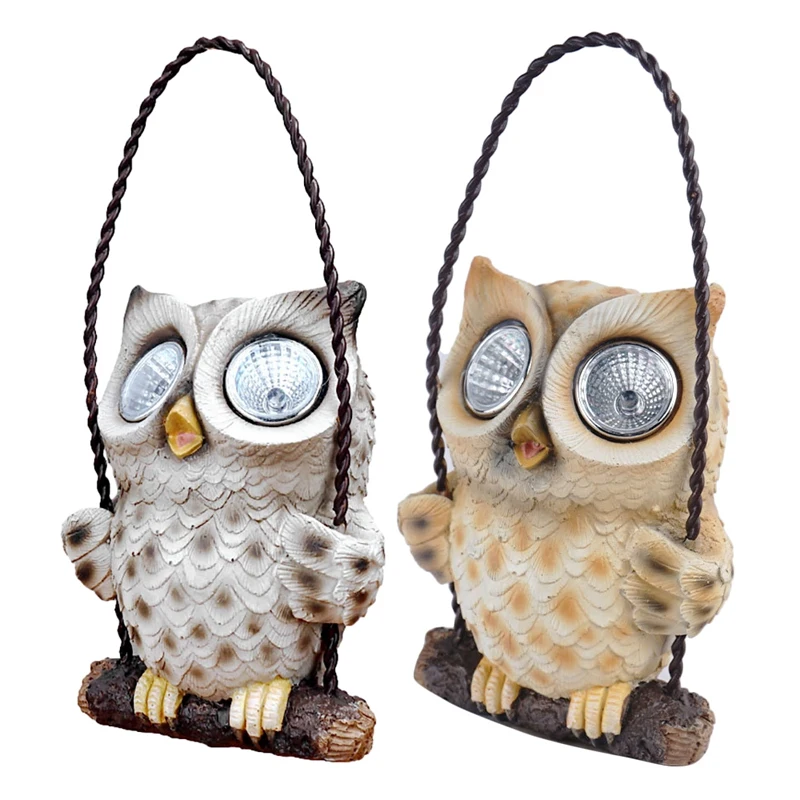 

GTBL Outdoor Garden Waterproof Owl Shape Sculpture Light LED Solar Lamps Animal Bird Decor Sculpture Lawn Decor Lamps