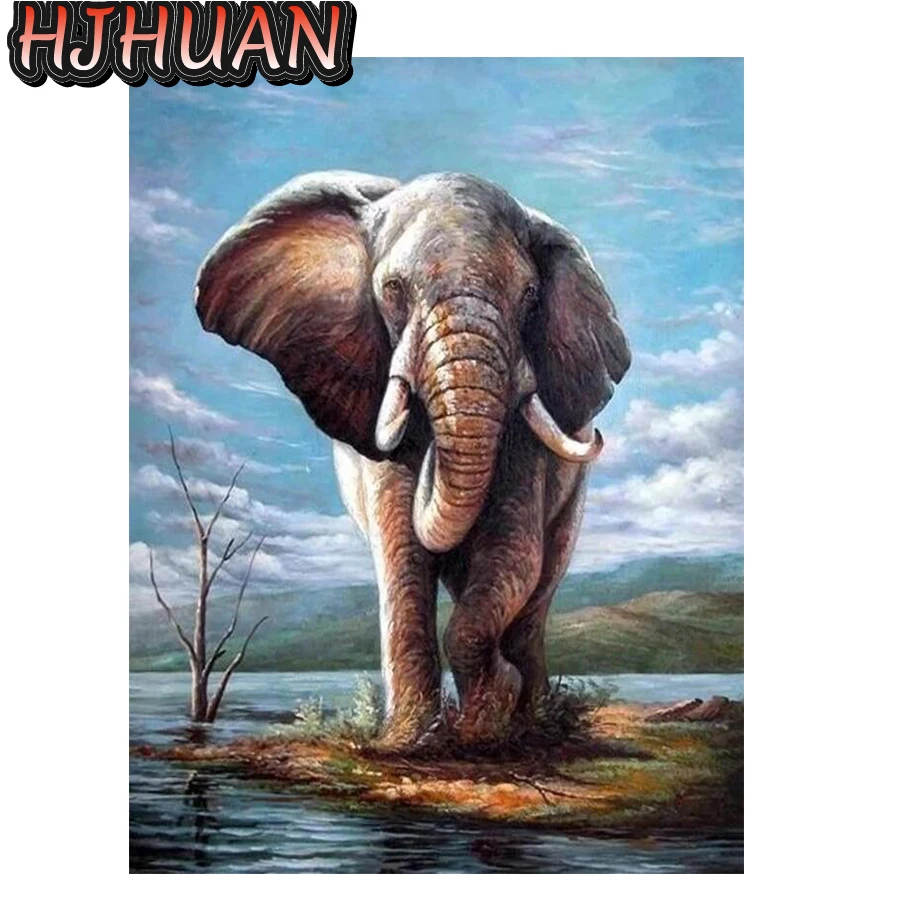 

New 5D DIY Diamond Painting River tree elephant Full Drill Square/round Embroidery Mosaic Art Pictures of Rhinestones Decor Gift