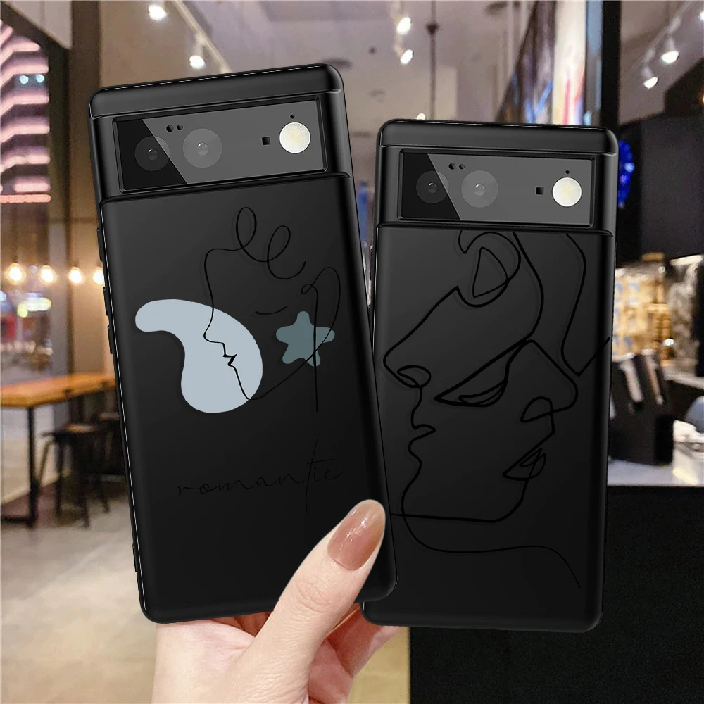

Line Design Women Case for Google Pixel 7Pro 7 6a 6 6Pro 5 5a 5G 4XL 4 2 3XL 2XL 3 3a 3aXL 4a Luxury Soft TPU Cover Fundas