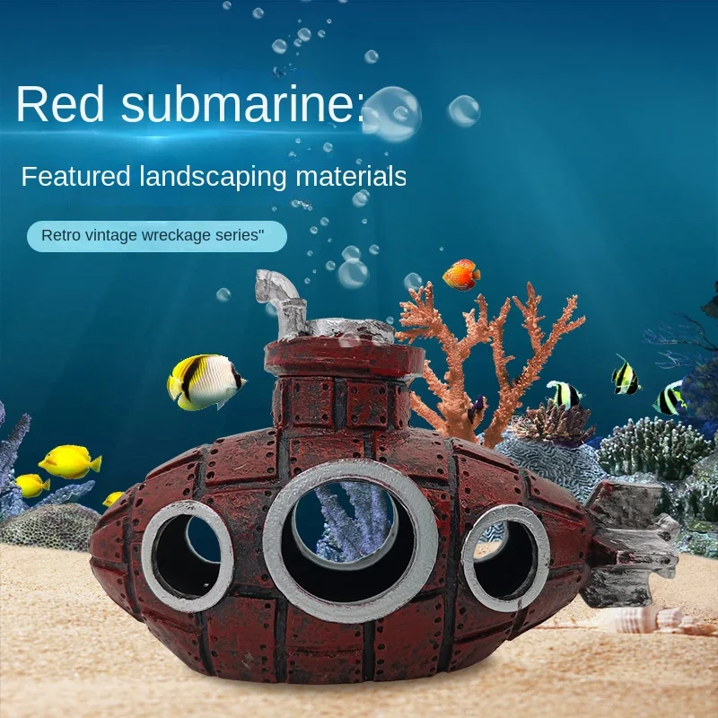 

Resin Submarine Ornaments Hollow Fish Shrimp Shelter Cave Aquarium Fish Tank Landscaping Decoration