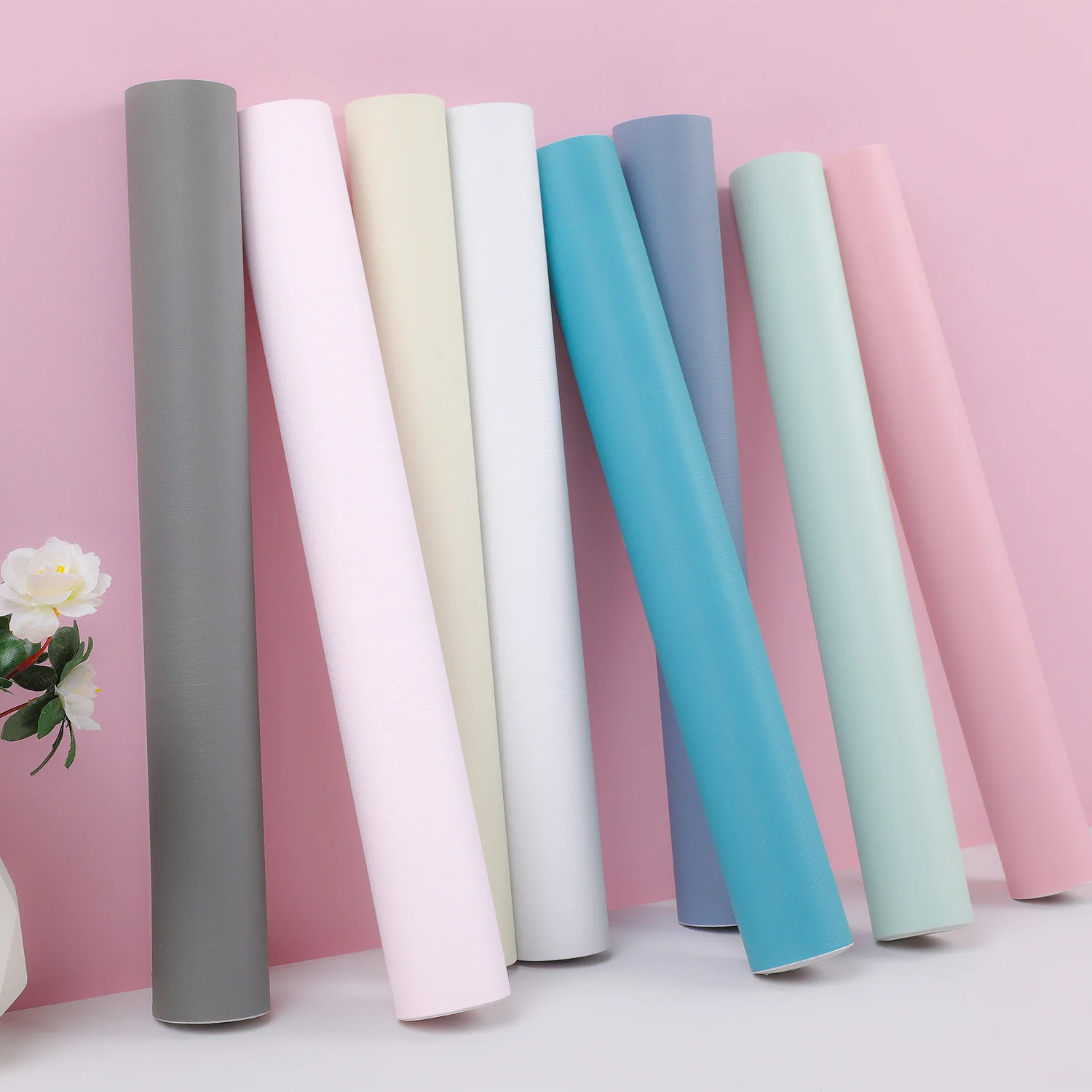 

60CM Pure Color Matte Wallpaper Self-Adhesive Bedroom Waterproof Moistureproof Sticker Furniture Desktop Cabinet Renovation Film