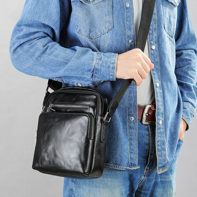 

AETOO New men's commuting body bag head layer cowhide men's bag leather fashion everything men's single shoulder bag men's styl