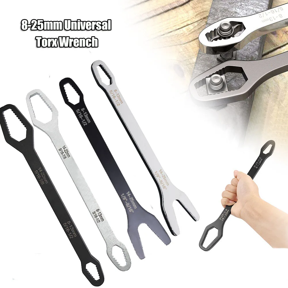 

8-25mm Universal Torx Wrench Board Adjustable Double-head Torx Spanner Self-tightening Glasses Wrench Multi-purpose Hand Tools