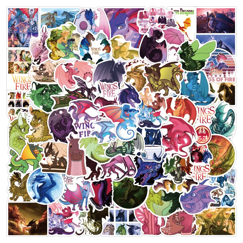 

10/30/50PCS Cartoon Flying Dragon Fire Wings DIY Graffiti Suitable for Luggage Stationery Scrapbooking Ipad Stickers Wholesale