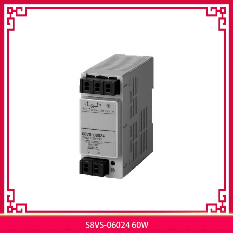 

S8VS-06024 60W For Omron Power supply 100-240 VAC input 24 VDC 2.5 A output DIN rail mounting Perfect Tested