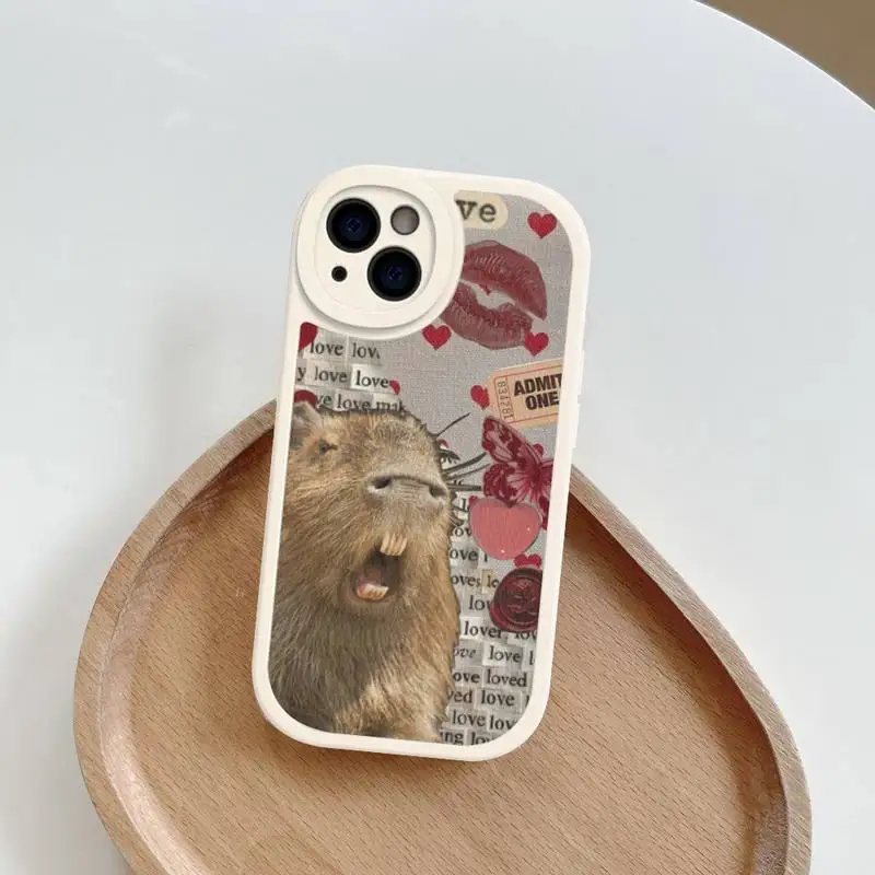 Capybara Phone Case Hard Leather For iPhone 14 13 12 Mini 11 14 Pro Max Xs X Xr 7 8 Plus