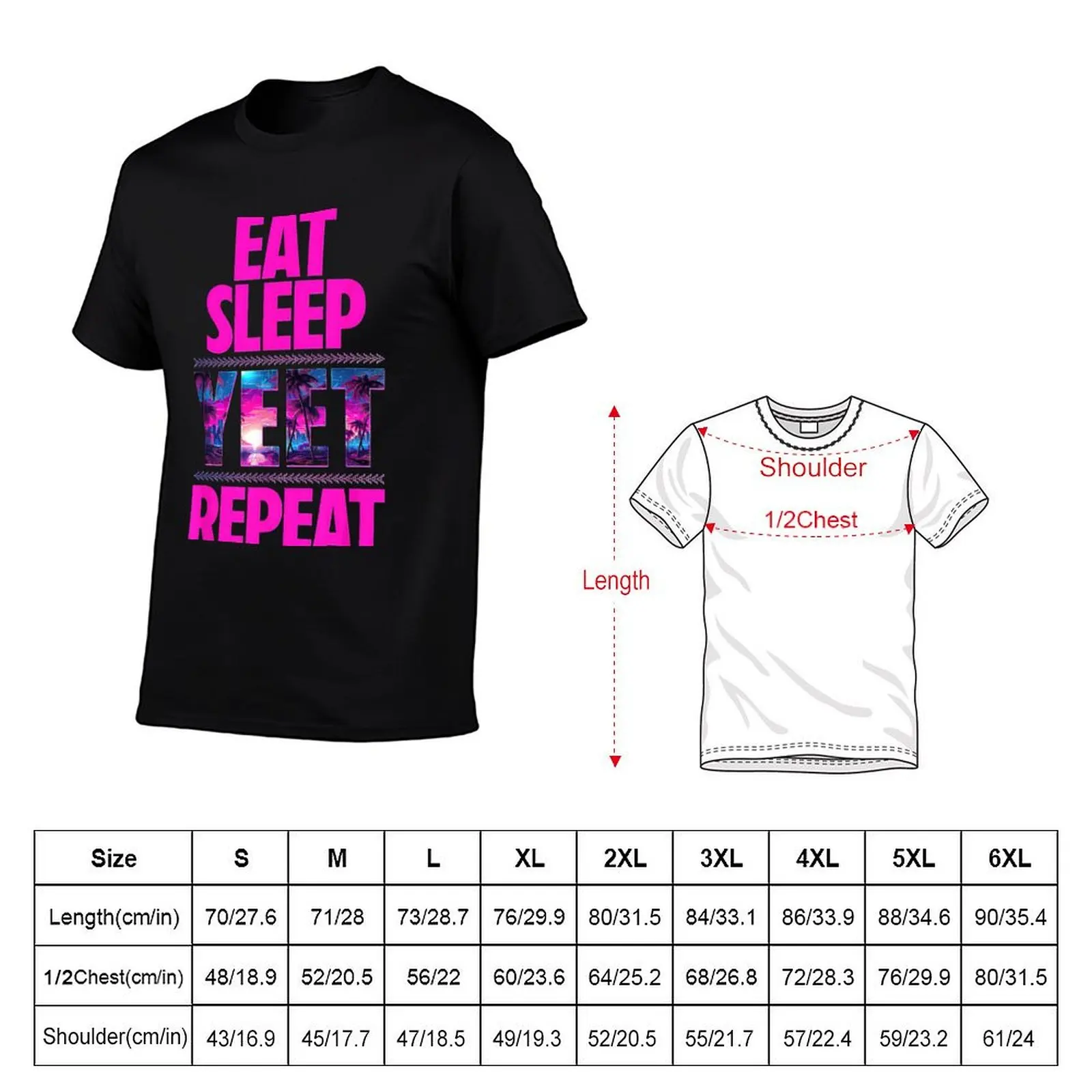 Футболка Eat Sleep Yeet Repeat Pink Ver аниме-фигурки одежда в стиле аниме синий замок