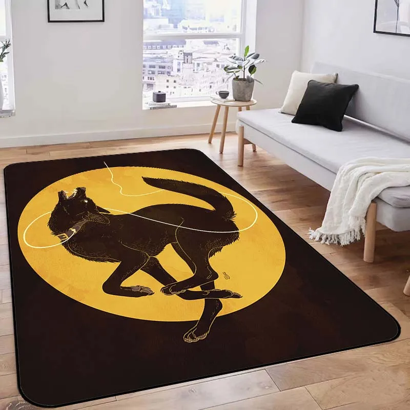 Ковер для гостиной с 3D рисунком волка льва Нескользящие коврики Придверный
