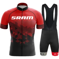 sram team cycling clothing men cycling set bike clothing breathable anti uv bicycle wearshort sleeve cycling jersey bib sets
