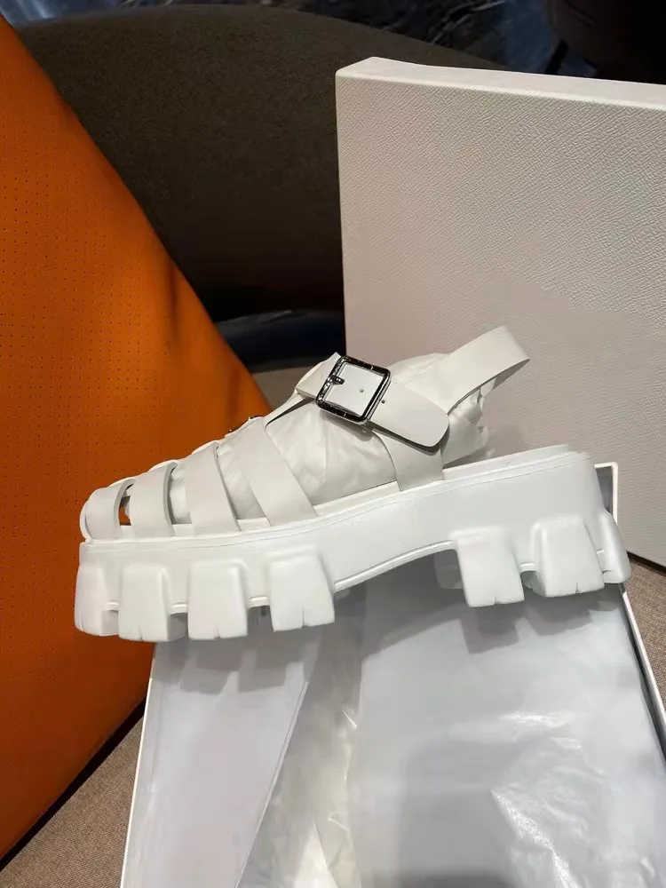 2023 Summer Sandals Women Casual Flat Holiday Beach Shoes Woman Peep Toe Hook Thick Sole Sandalias Fashion Comfort Sandals Woman