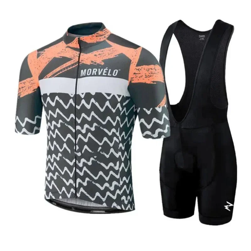 MORVELO Летний комплект велосипедных толстовок мужская рубашка с коротким рукавом