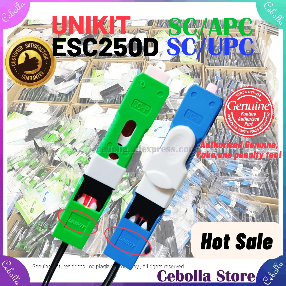 

300Pcs/Lot ESC250D UNIKIT SC UPC SingleMode Fiber Optic SC UPC Quick Fast Field Assembly Connector For Drop Cable ESC250D