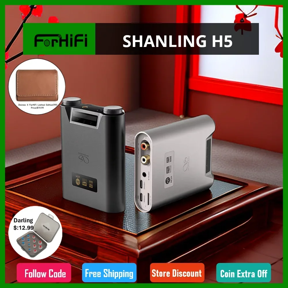 

SHANLING H5 MQA Portable DAC Headphone Amplifier AMP dual AK4493SEQ chip Hi-Res Audio Bluetooth LDAC RCA/3.5/4.4mm PCM768 DSD512