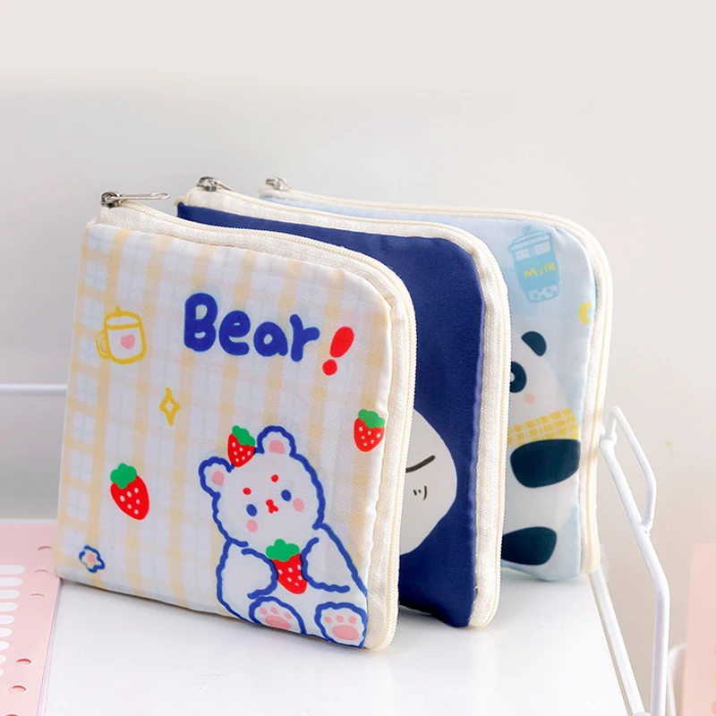 

Kawaii Cartoon Women Tampon Sanitary Napkin Storage Bag Mini Cosmetics Makeup Storage Coin Purse Bag Gift