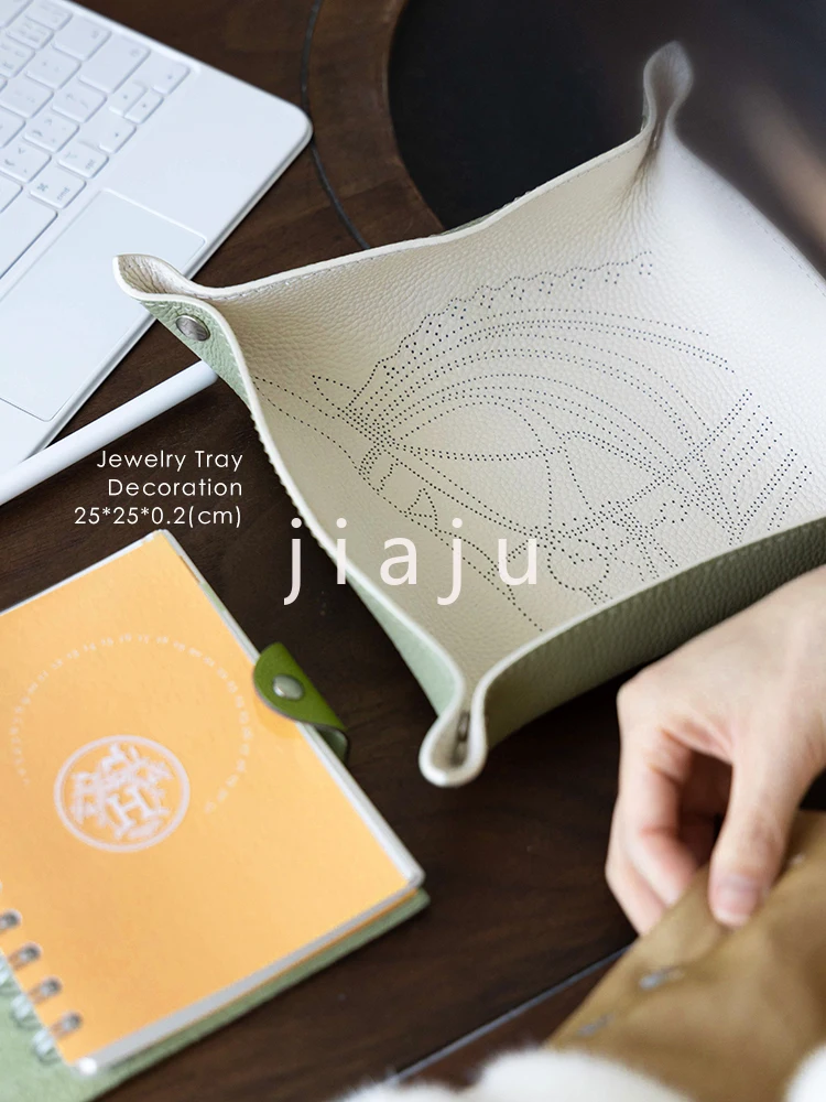 almacenamiento escritorio cuero perforado caja plegable para llaves Organizador lujo decoración del Belle