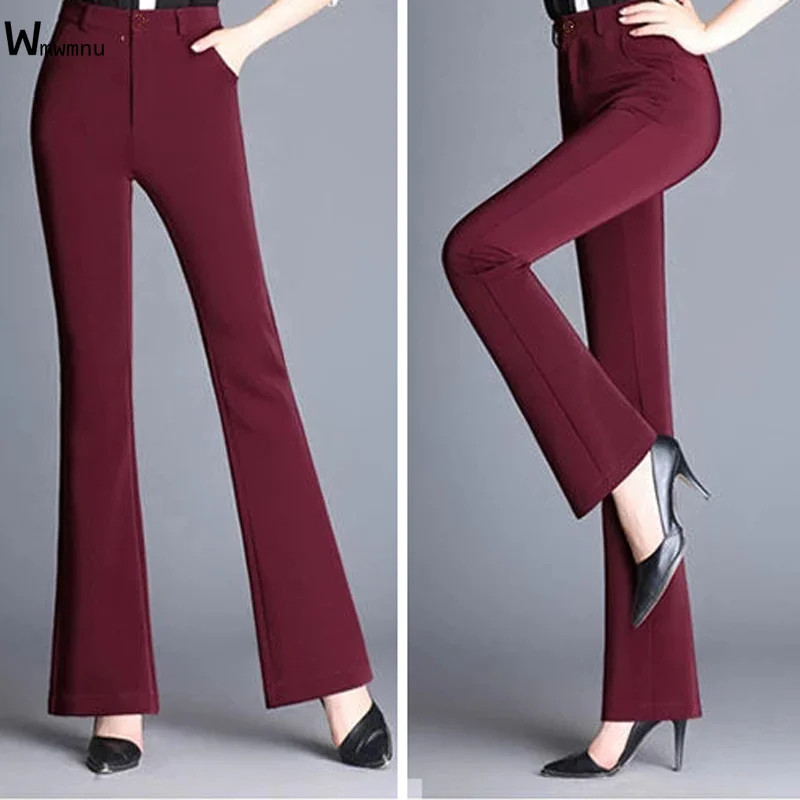 

Office work oversized Flare Pants women Classic Formal OL Pant Stretch Slim High Waist Pant Women Elegant Skinny Mom Trousers