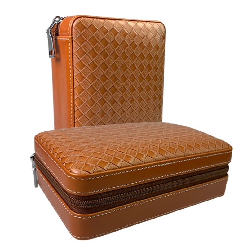 

Кожаный держатель для сигар + кедровая древесина для сигар, контейнер для хранения, аксессуары для курения