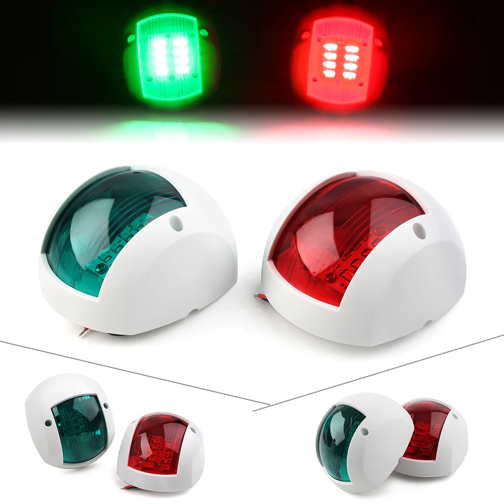 1 para lamp nawigacyjnych do łodzi morskiej, wodoodporna, boczna dioda LED, zielona, czerwona, 12 В (art.: 3920c4563c758) - 3920c4563c758