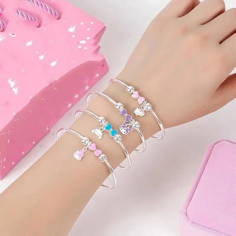 

Милый мультяшный кавайный бант Sanriod KT cat Kuromi Mymelody Cinnamorol лучший друг студенческий браслет милый универсальный браслет