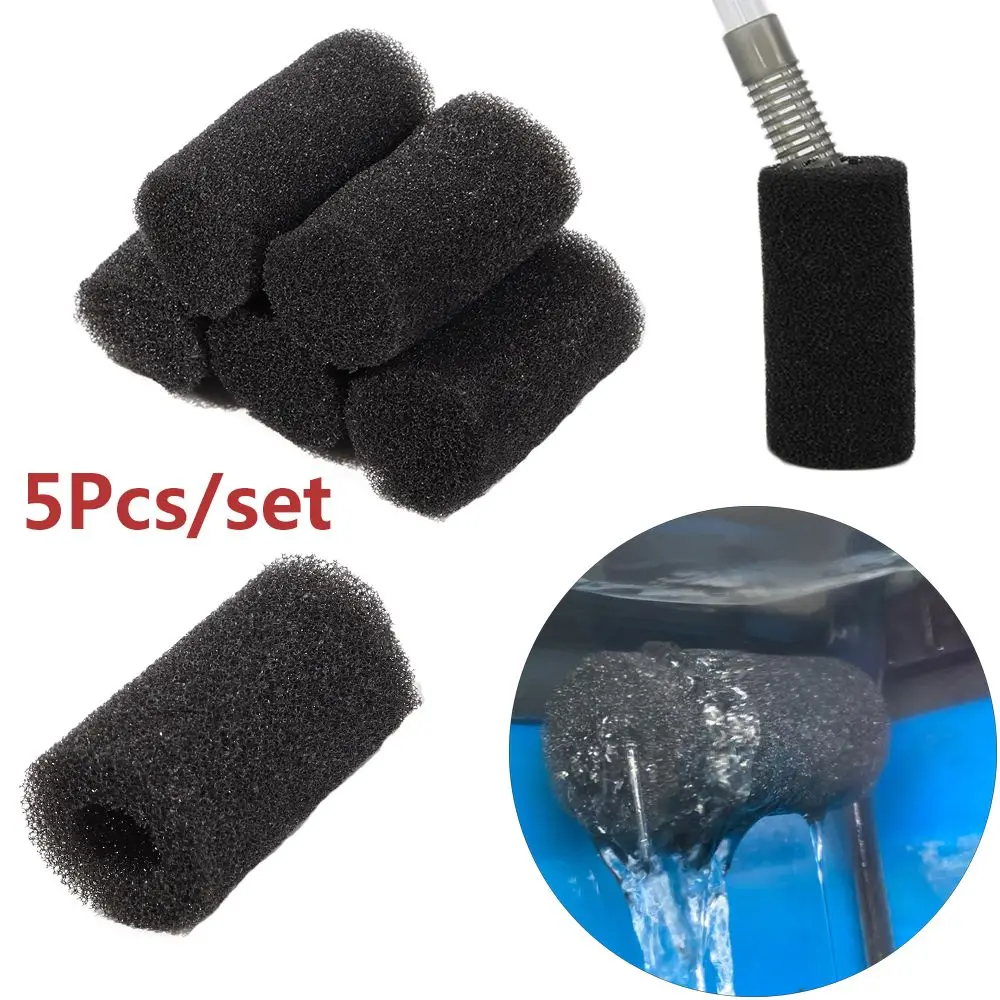 

S/L 5PCS Fish Tank Cotton Filter Black Foam Sponge Filter Protector Cover Aquarium Inlet Filter Air Pump Accessories for Pond