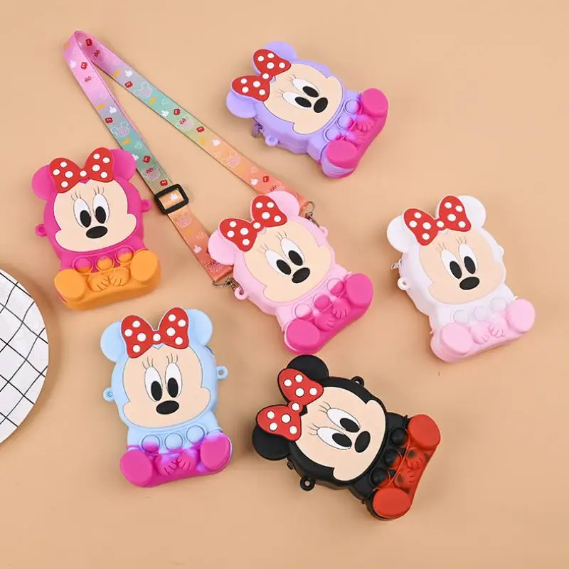 

Kawaii Disney Minnie Mickey Bags for Girls Pops Et Fidget Toys Push Bubble Simple Dimple Stress Relief Anti Stress Squeeze Toys